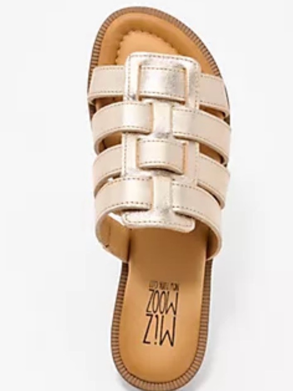 Miz Mooz Women’s Champagne Fisherman Slide 39W 8.5 W NWT & Box